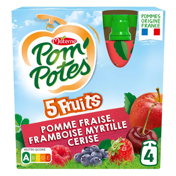 POM'POTES
Gourdes pomme fraise framboise myrtille cerise sans sucres ajoutés