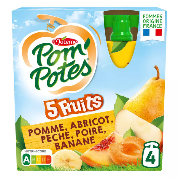 POM'POTES
Gourdes 5 fruits pomme abricot pêche poire banane sans sucres ajoutés