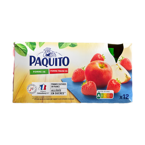 Paquito - compotes pomme fraise 12x90g