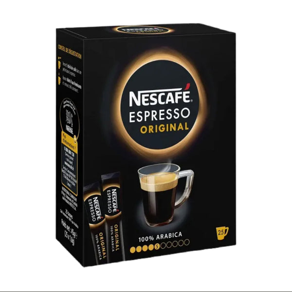 Nescafe - Café espresso pur Arabica en stick 25 sticks 45g